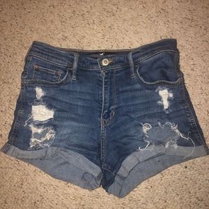 hollister high rise denim shorts